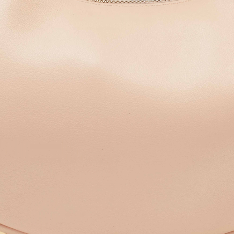 Pre Owned Fendi Peach Leather Small Fendigraphy Hobo
