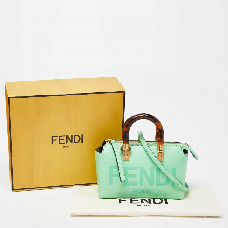 Pre Owned Fendi Neon Green Leather Mini By The Way Bag