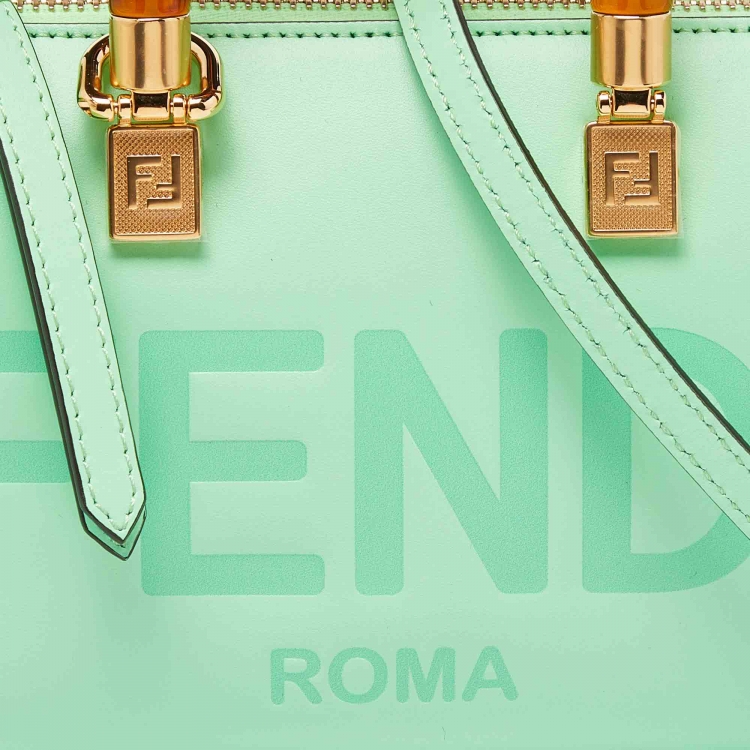 Pre Owned Fendi Neon Green Leather Mini By The Way Bag