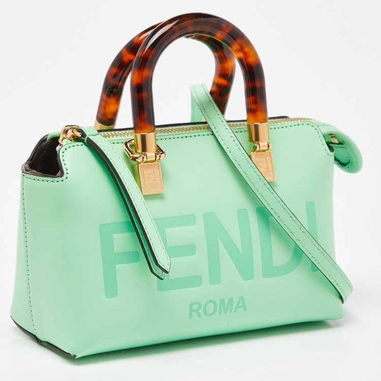 Pre Owned Fendi Neon Green Leather Mini By The Way Bag