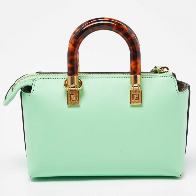Pre Owned Fendi Neon Green Leather Mini By The Way Bag
