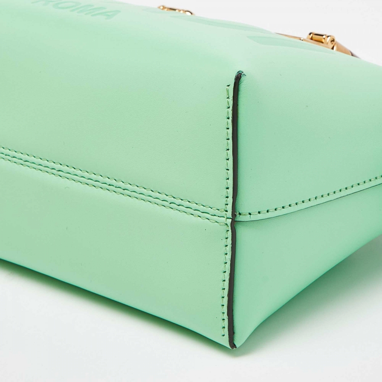 Pre Owned Fendi Neon Green Leather Mini By The Way Bag