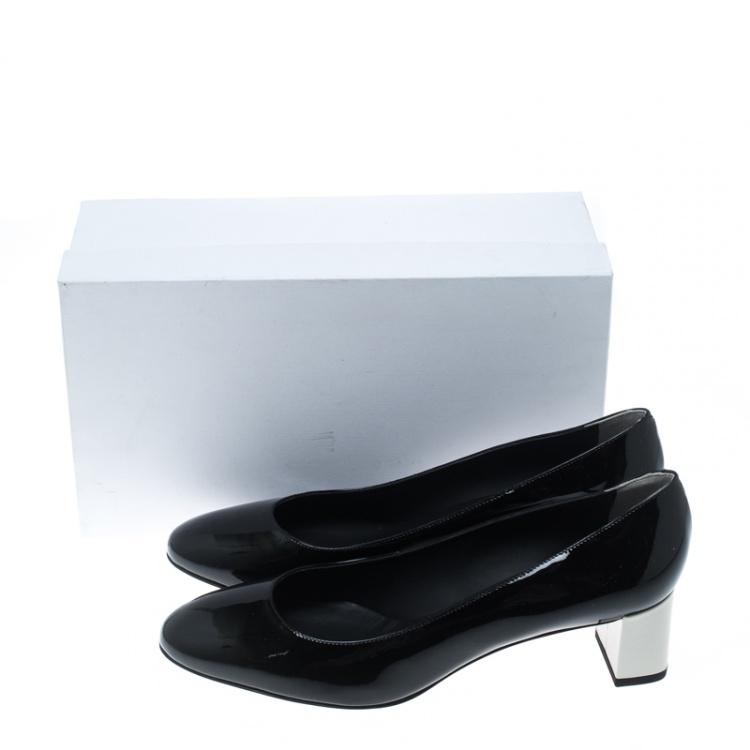 Pre Owned Fendi Black Patent Leather Eloise Round Toe Pumps Size 40