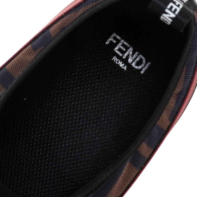 Pre Owned Fendi Multicolor Stretch Mesh Slip On Sneakers Size 38