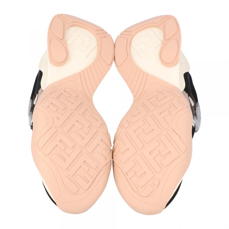 Pre Owned Fendi Brown Knit Low top Sneakers Size 39
