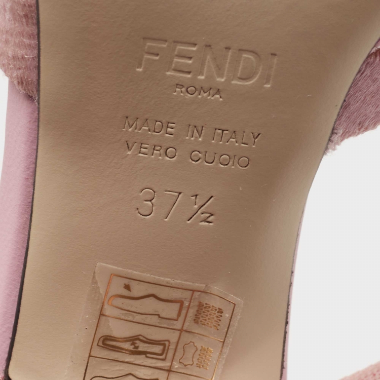 Pre Owned Fendi Multicolor Canvas and Mesh Colibri Slingbacks Pumps Size 37.5
