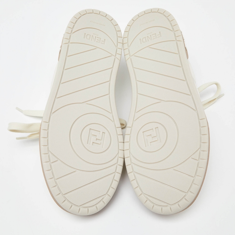 مملوكة مسبقًا Fendi White/Cream Mesh Match Low Top Sneakers Size 39
