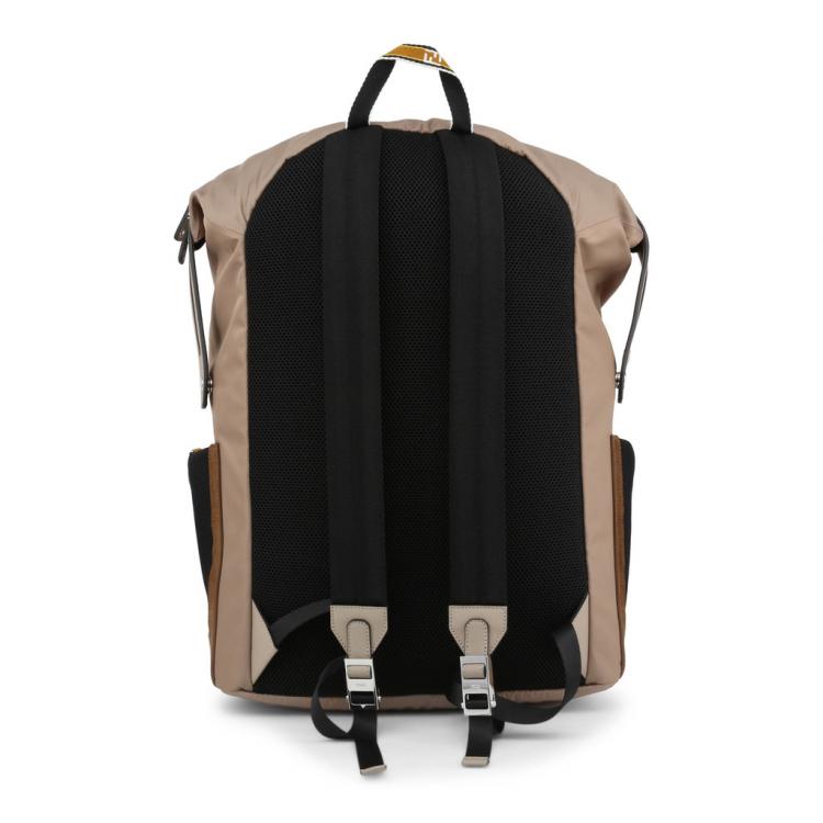 Pre Owned Fendi Brown Nylon and Leather Backpack