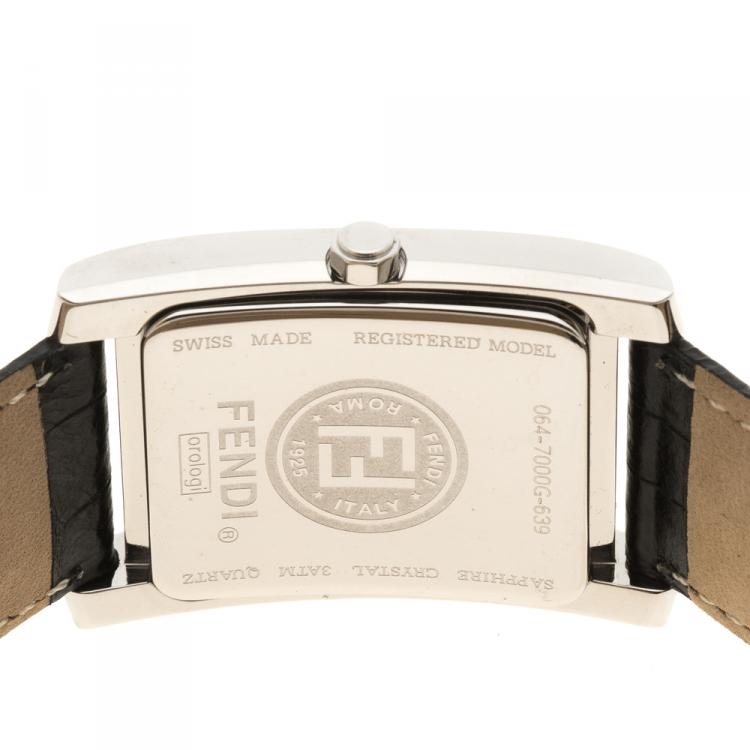 Pre Owned Fendi Black Stainless Steel Women's Wristwatch 27 mm