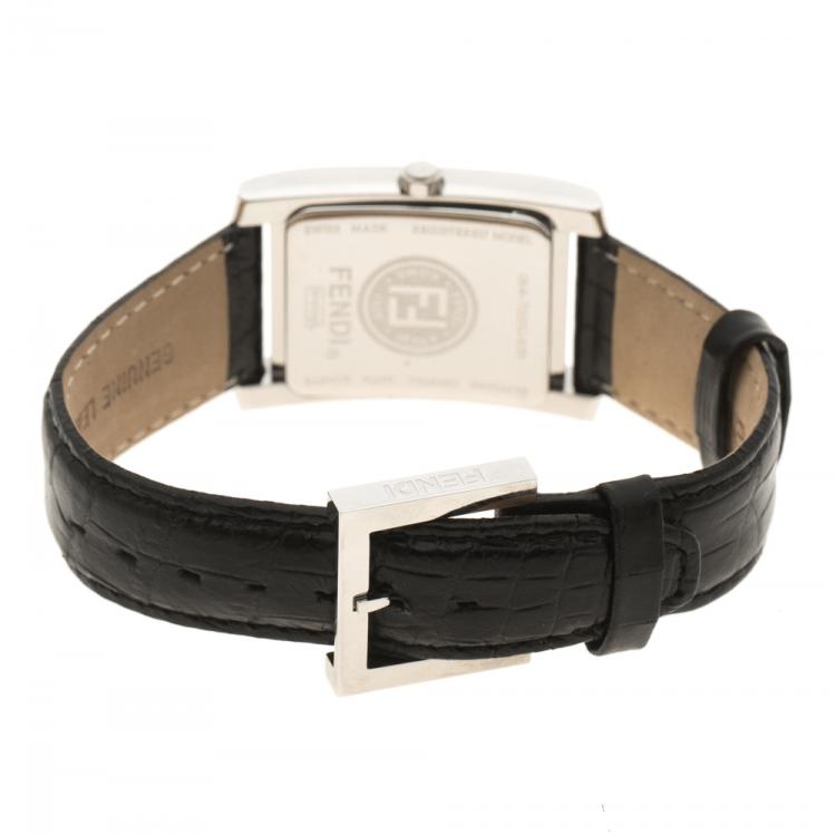 Pre Owned Fendi Black Stainless Steel Women's Wristwatch 27 mm