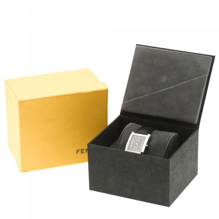 Pre Owned Fendi Black Stainless Steel Women's Wristwatch 27 mm