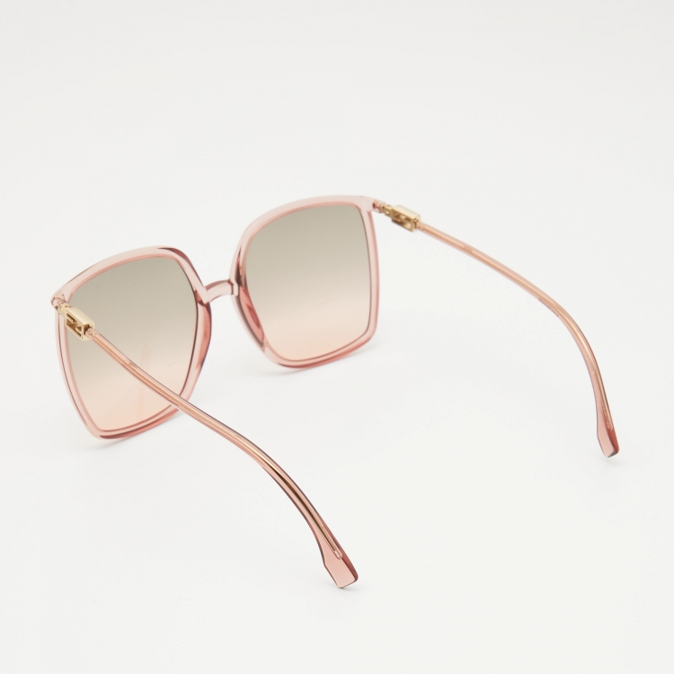 Pre Owned Fendi Pink Gradient FF0431/G Oversized Sunglasses