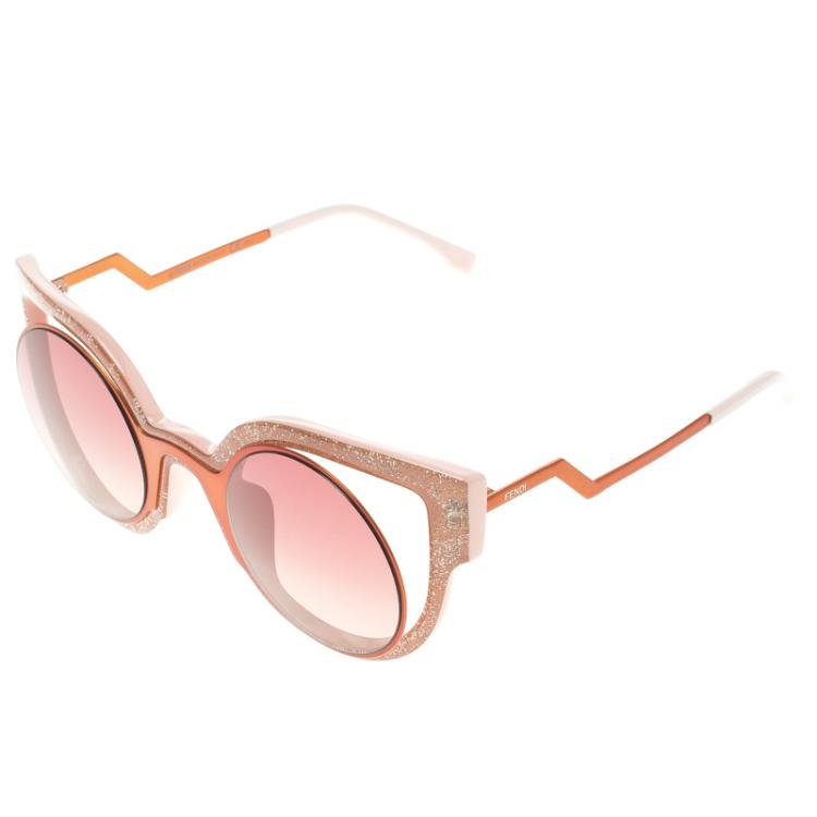 Pre Owned Fendi Metallic Orange/Pink FF 0137/S Glitter Paradeyes Sunglasses