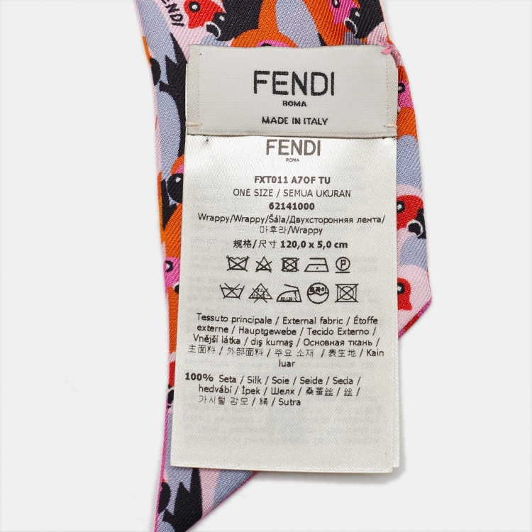 Pre Owned Fendi Multicolor Printed Silk Bandeau Bandeau Scarf