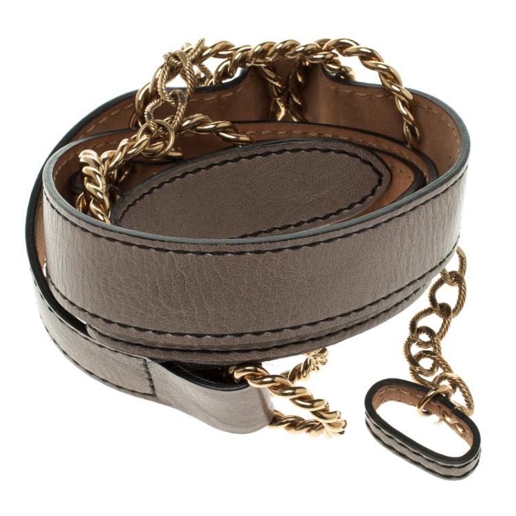 Pre Owned Fendi Grey Leather Multi Braided Buckle Belt Size 85CM