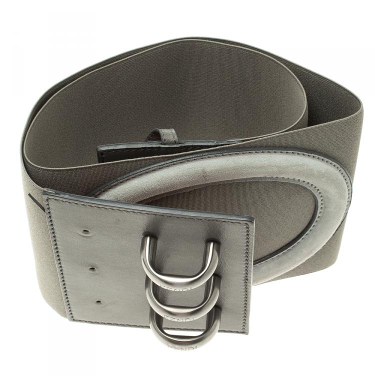 Pre Owned Fendi Grey Elastic Wait Belt 80cm 