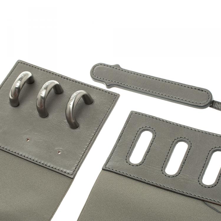 Pre Owned Fendi Grey Elastic Wait Belt 80cm 