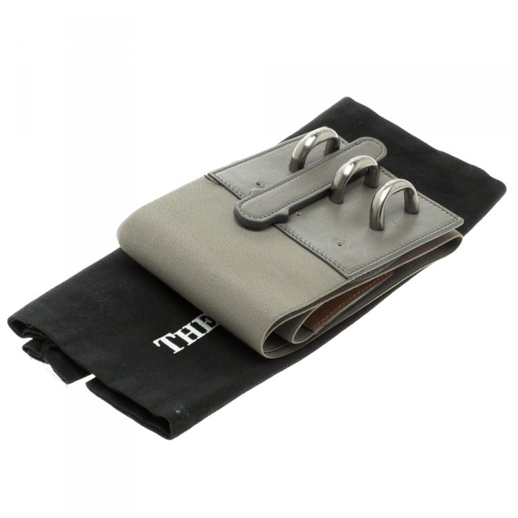 Pre Owned Fendi Grey Elastic Wait Belt 80cm 
