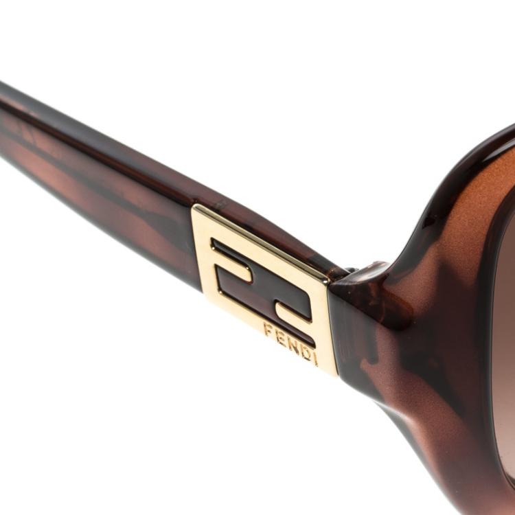 Pre Owned Fendi Brown Tortoise FS5227 Square Sunglasses