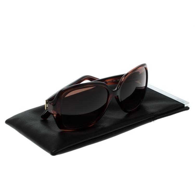 Pre Owned Fendi Brown Tortoise FS5227 Square Sunglasses