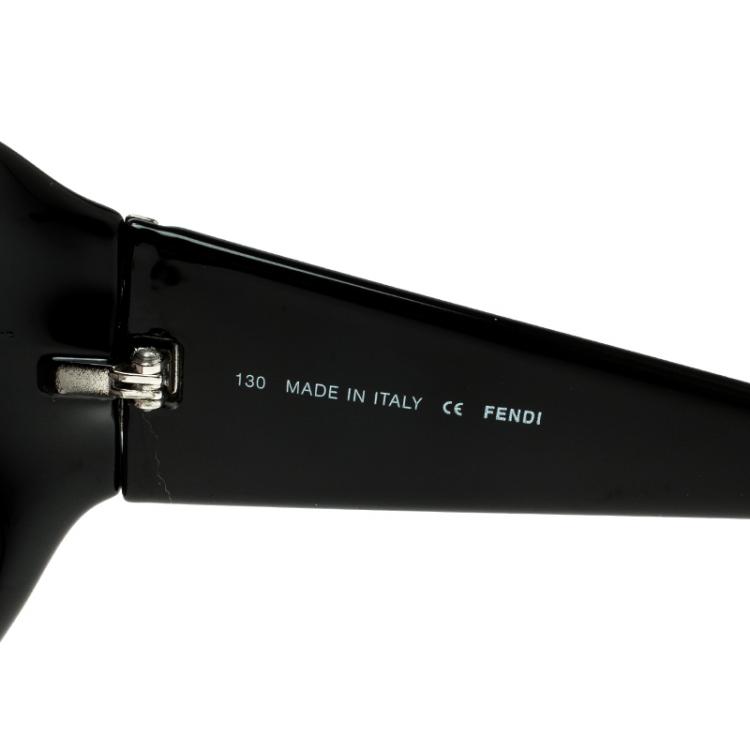Pre Owned Fendi Black/Black Gradient FS5196 Logo Oversize Sunglasses
