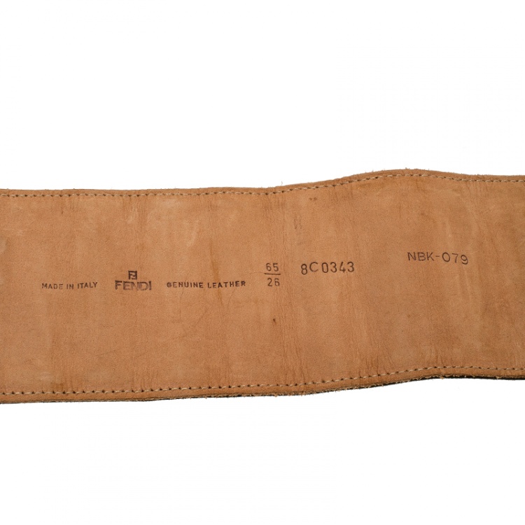 Pre Owned Fendi Olive Green Suede Wide Elastic Belt 65cm