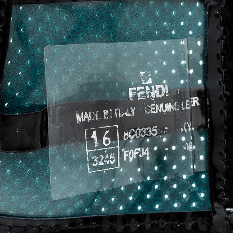 Pre Owned Fendi Black Perforated Leather Wide Belt 70cm