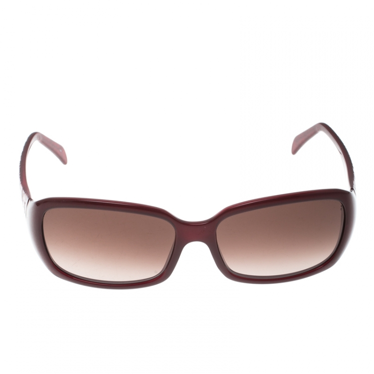 Fendi Bordeaux/Burgundy Gradient FS5146 Rectangle Sunglasses