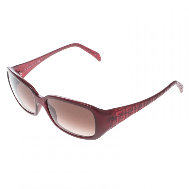 Pre Owned Fendi Bordeaux/Burgundy Gradient FS5146 Rectangle Sunglasses