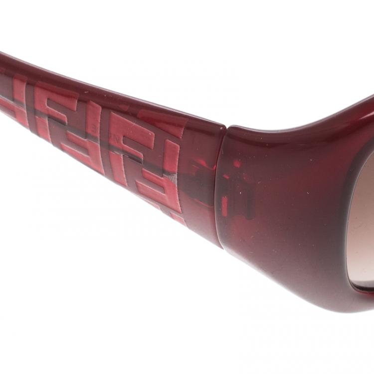 Pre Owned Fendi Bordeaux/Burgundy Gradient FS5146 Rectangle Sunglasses