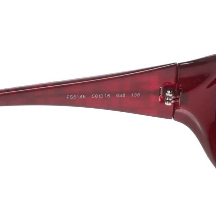 Pre Owned Fendi Bordeaux/Burgundy Gradient FS5146 Rectangle Sunglasses