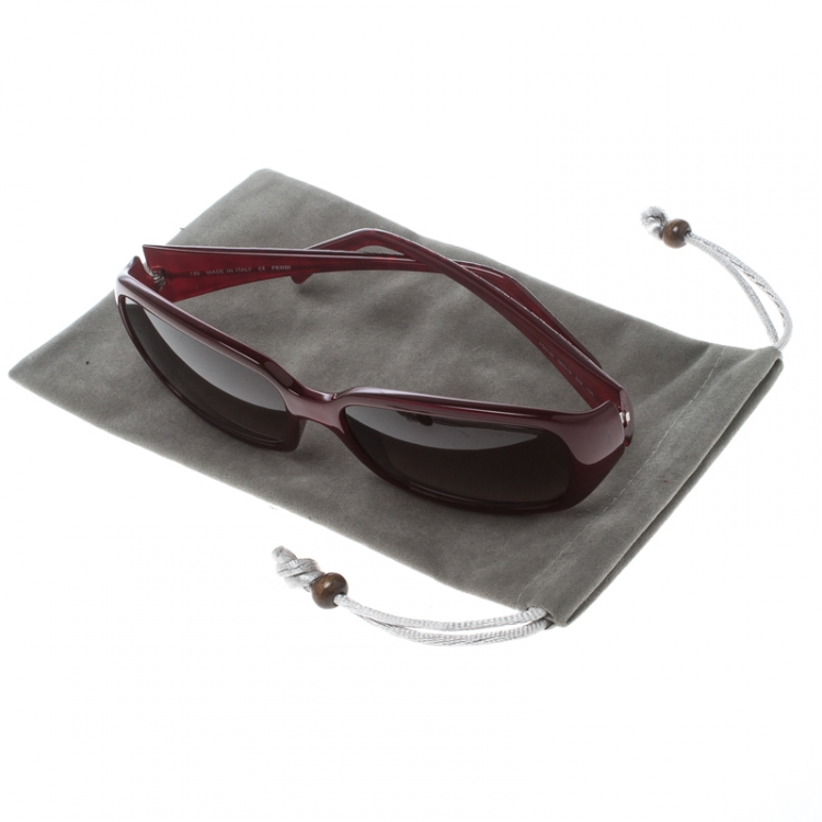 Pre Owned Fendi Bordeaux/Burgundy Gradient FS5146 Rectangle Sunglasses