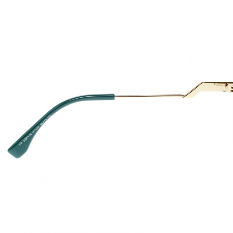 Pre Owned Fendi Azure Blue/ Green Gradient FF 0241/S Waves Square Sunglasses 