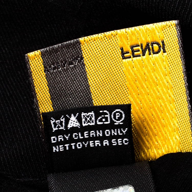 Pre Owned Fendi Black Zucca Monogram Silk Chiffon Scarf 