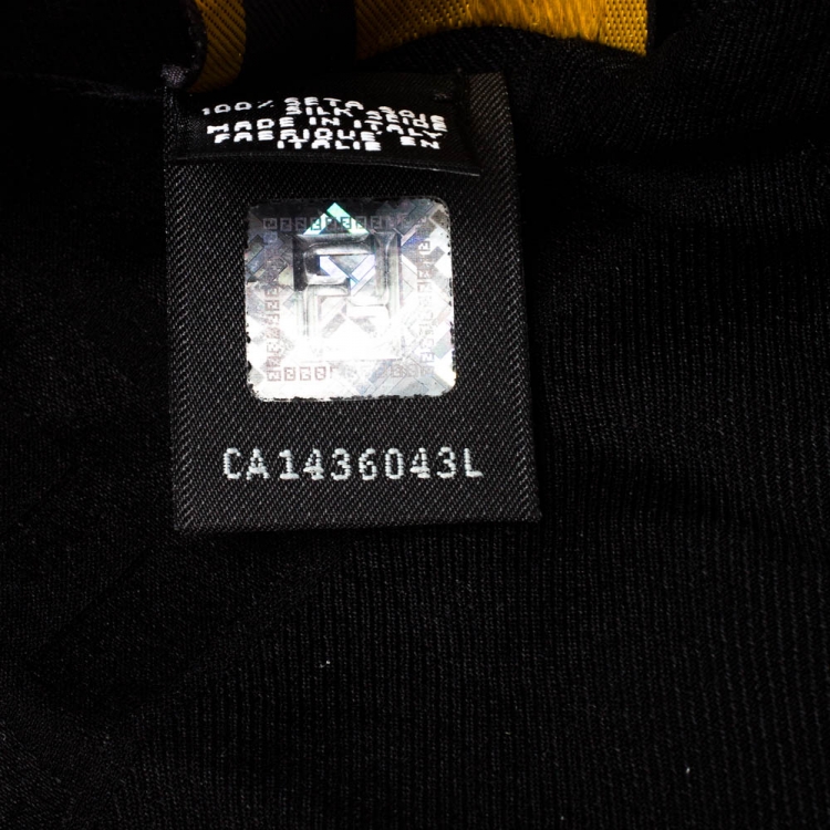 Pre Owned Fendi Black Zucca Monogram Silk Chiffon Scarf 