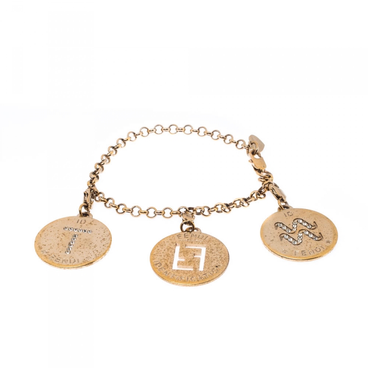 Fendi logo shop charm bracelet