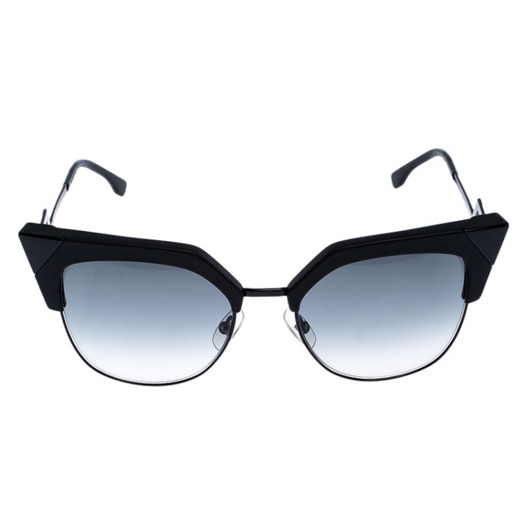 Pre Owned Fendi Black/Grey Gradient FF0149/S Cat Eye Sunglasses