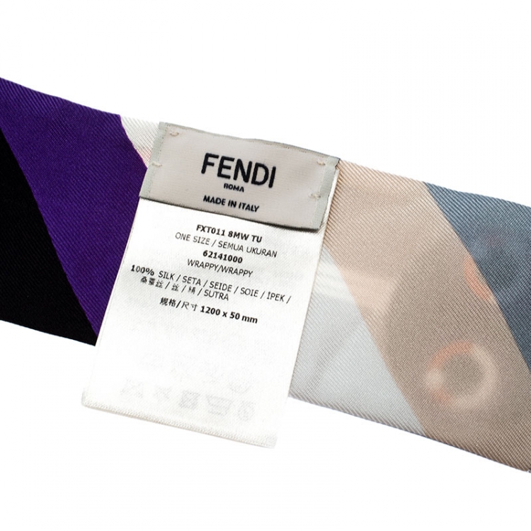 Pre Owned Fendi Multicolor Bugs Monster Print Bandeau Scarf