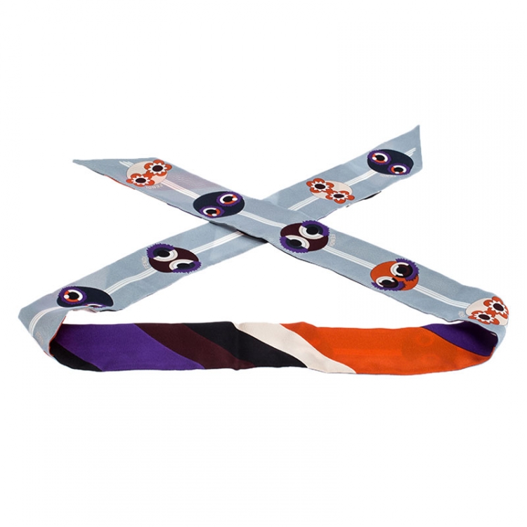 Pre Owned Fendi Multicolor Bugs Monster Print Bandeau Scarf