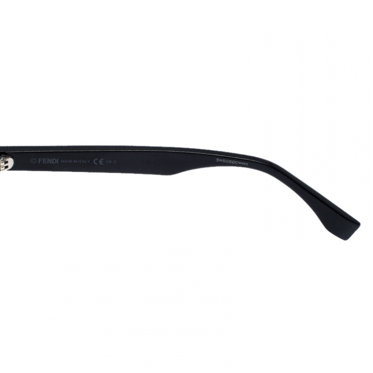 Pre Owned Fendi Brown Tortoise Gradient Clubmaster Half Rim Sunglasses