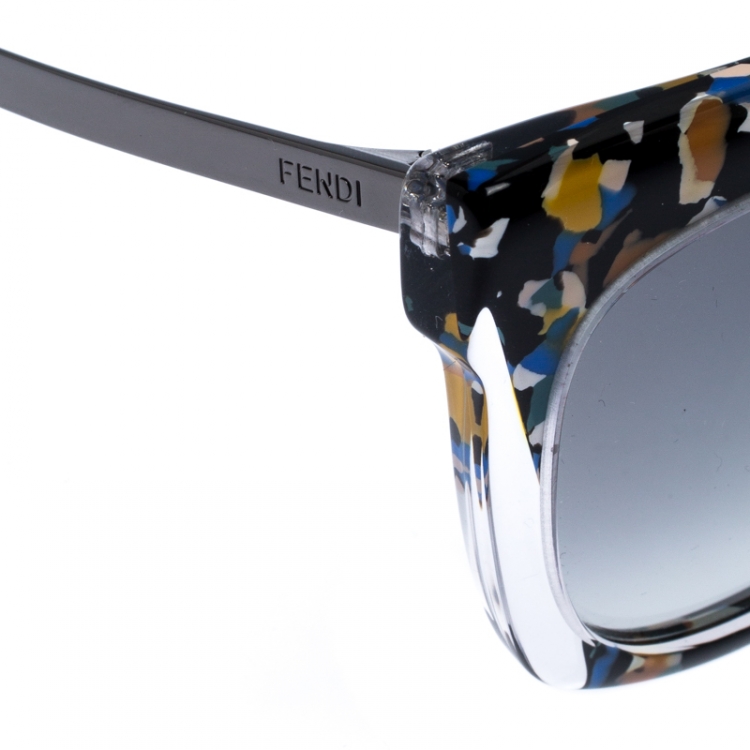 Pre Owned Fendi Clear Jungle/Dark Gradient FF 0179/S Cateye Sunglasses