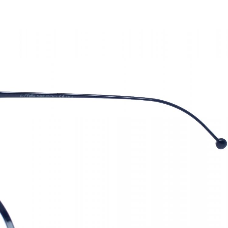 Pre Owned Fendi Blue Tone Cliché Print 0285/S Run Away Round Sunglasses
