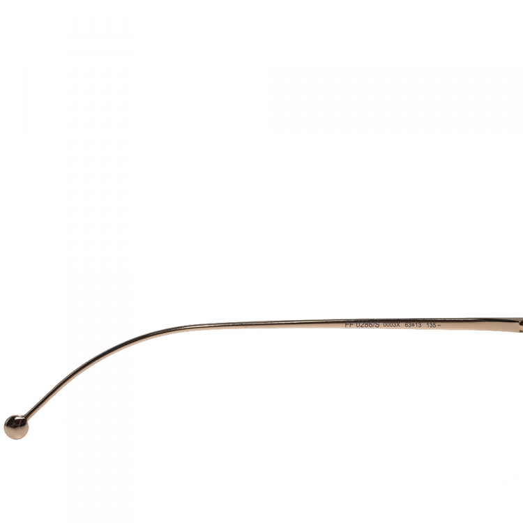 Pre Owned Fendi Rose Gold / Pink Gradient FF0286/S Aviator Sunglasses