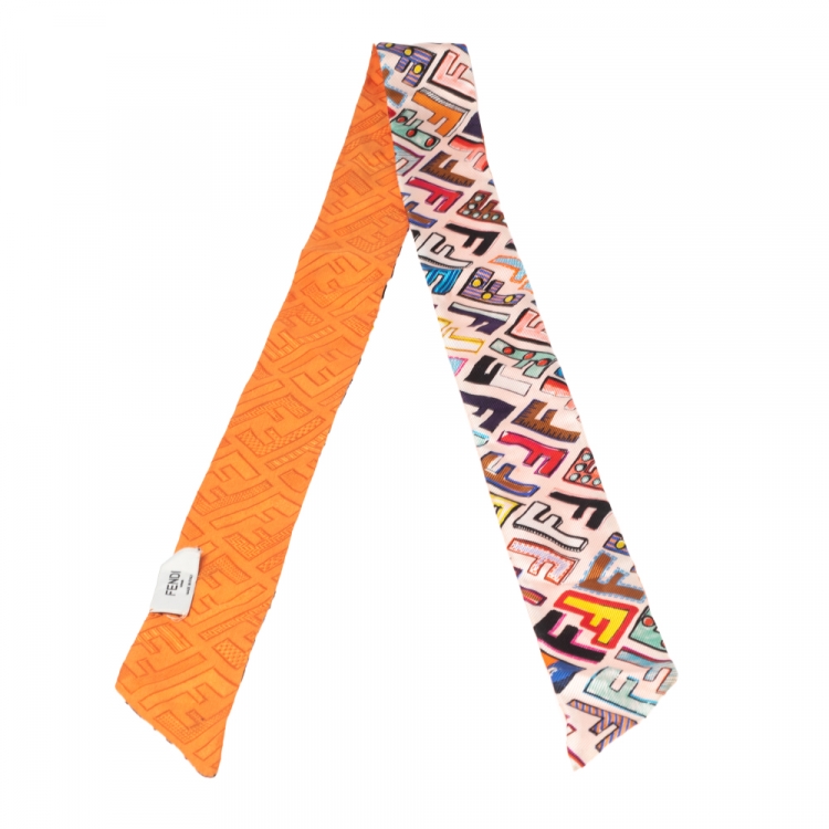 Fendi Pink & Orange Fun Fair Silk Bandeau Scarf Fendi | TLC