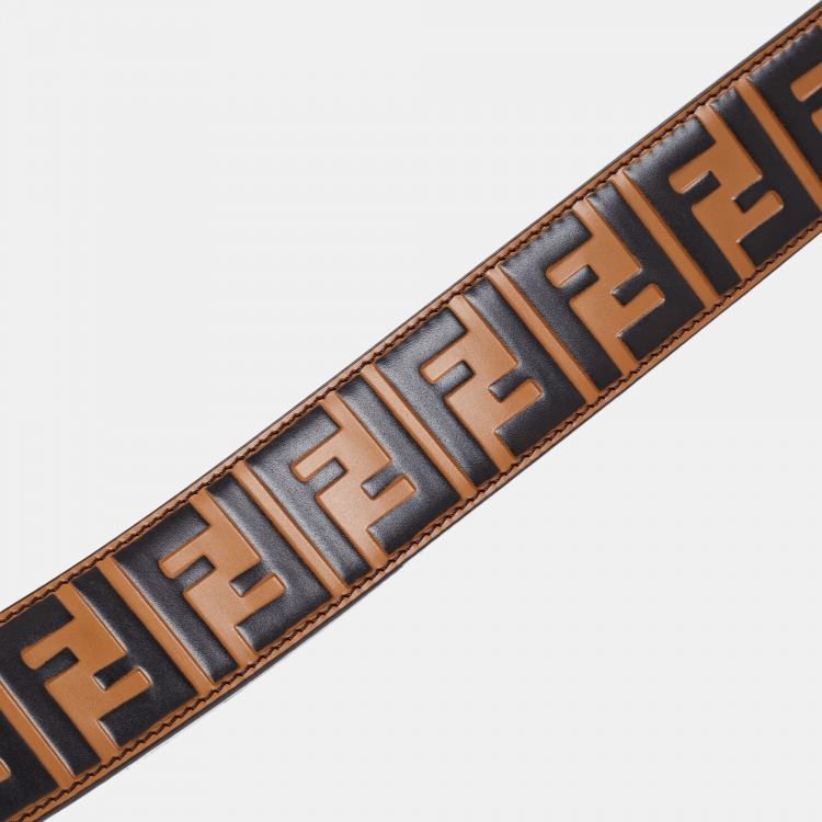 مملوكة مسبقًا Fendi Tobacco Zucca Leather Strap You Bag Shoulder Strap