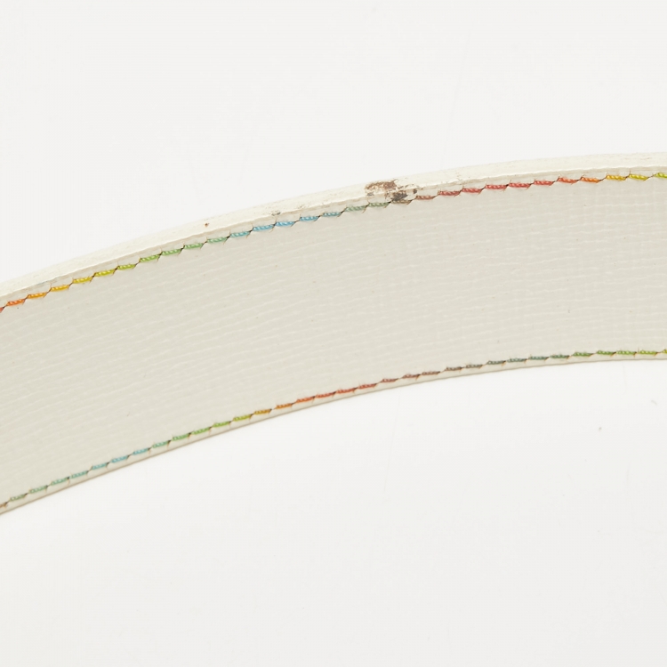 Pre Owned Fendi Multicolor Zucca Coated Canvas FF Logo Belt 85CM