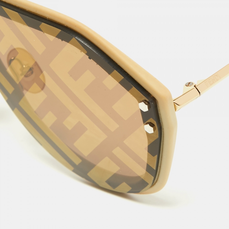 مملوكة مسبقًا Fendi Brown FFM0039/G/S Shield Sunglasses