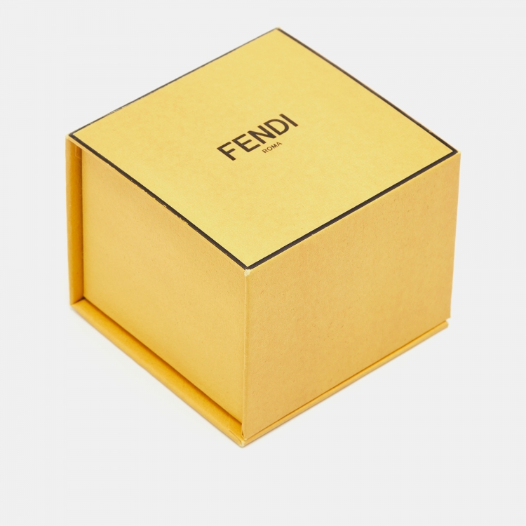 Pre Owned Fendi O'Lock Gold Tone Stud Earrings
