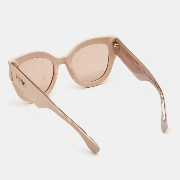 Pre Owned Fendi Peach FF0435/S Cat Eye Sunglasses