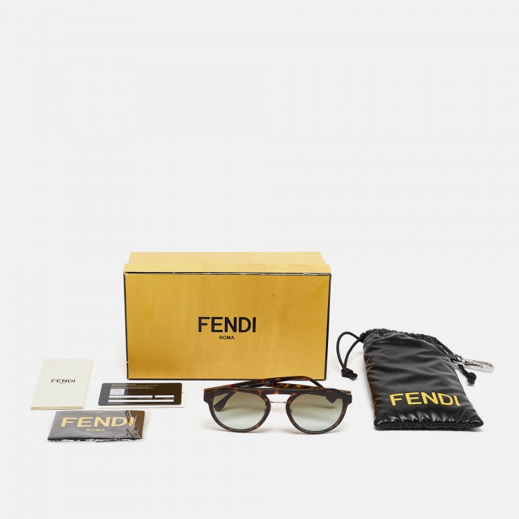 Pre Owned Fendi Brown Gradient FE40003U Aviator Sunglasses